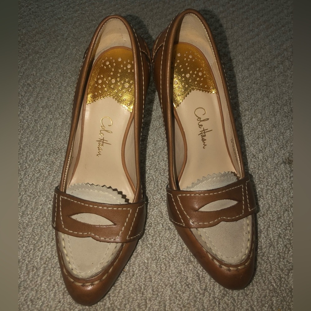 Cole Haan Women's Tan and Cream Loafers